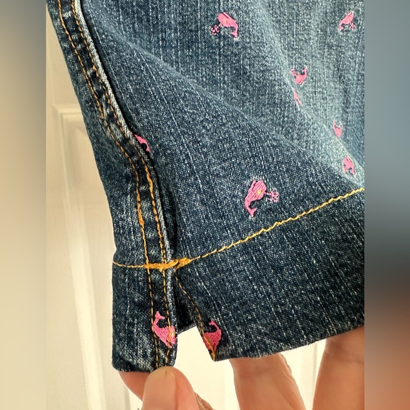 Lilly Pulitzer Denim Skirt Pink Whales Women’s Size 12 Beach Swim Resort - Picture 6 of 9